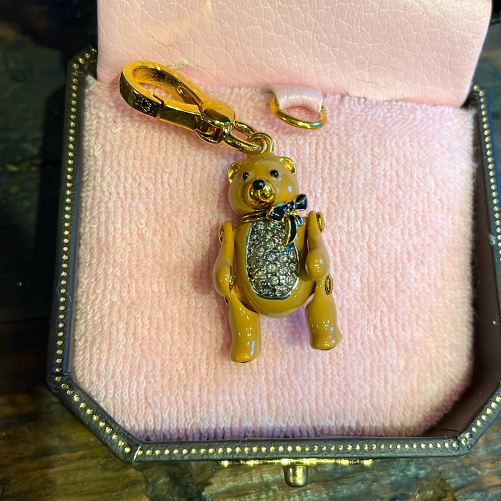 Vintage HTF Juicy Couture teddy bear charm YJRU1617 retired tagged box NIB
